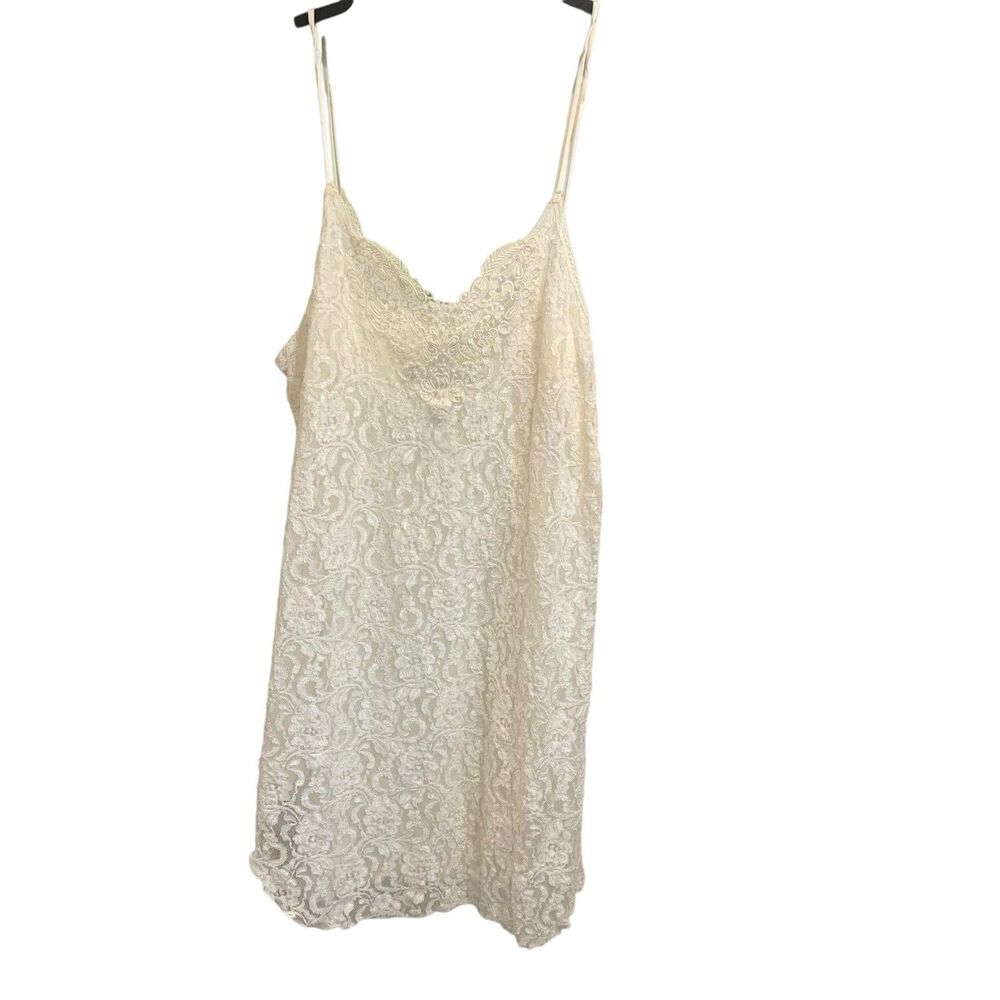 Vintage Night Magic by Cinema Etoile Sheer Lace Beaded Night Gown Dress L Fairy